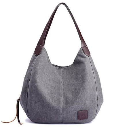 Dames Canvas Laptop Tote Bag - Grå