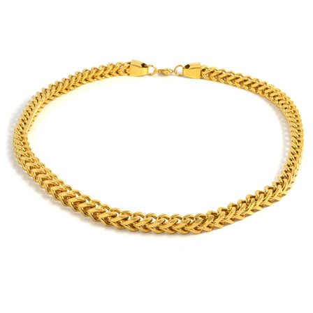 Goldfarbene Stahl Halskette for Men