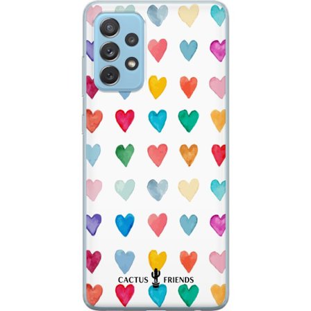 Yhteensopiva Puhelinkuori Samsung Samsung Galaxy A52 5G Cactus and Friends - Watercolor Love Grid