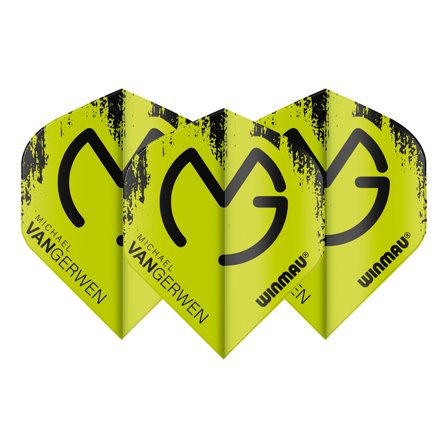 Winmau Flights Dart Flights 3 Sets Michael Van Gerwen MVG Green Black Yellow Plastic Standard Translucent Prism Alpha