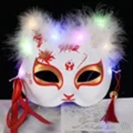 Valaiseva LED-kettumask Japani Cosplay Välkkyvät silmät Tumma silmämaski Rave-asu Anime Puoli kasvot Kissan maskit naamiaiset Juhlatarvikkeet 14