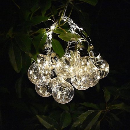 2,5m 10 Kobbertråd Pærer Klar Globe Festoon Lysstreng