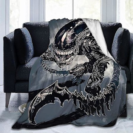 Snorlax fleeceteppe Ultramykt mikroteppe Varmt teppe kompatibelt med voksne-sintee-alien-xenomorph- -u156 -ES