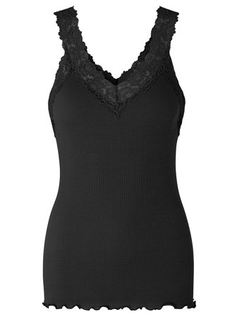 Rosemunde RWBernadine Organic Cotton SL Lace Top Black S, Tøj & Bolig, Tøj, Toppe