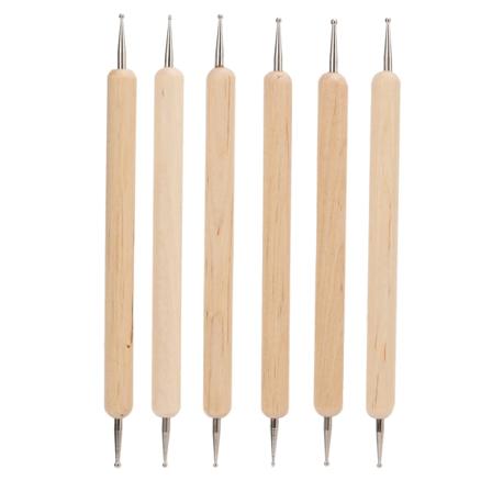 6 stk dobbel endesporing prikkete Stylus Fast Grip Gravering Stylussett for å lage skulptur DIY-skinn