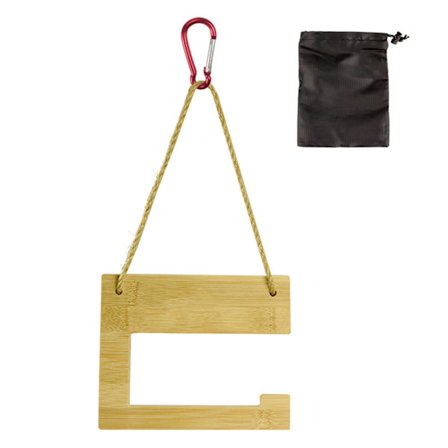 Papirhåndklædeholder i træ, naturlig, multifunktionel, bærbar, hængende, til camping