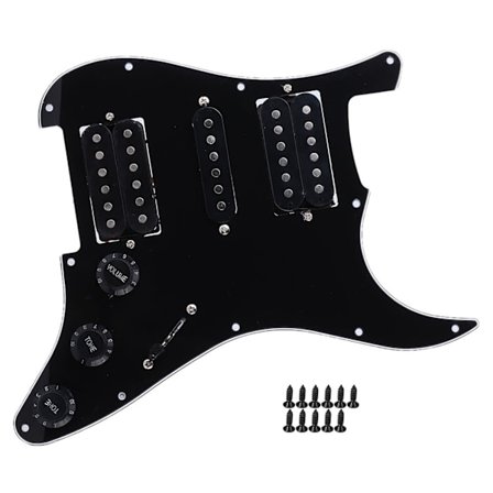 Elektrisk Guitar HSH Humbucker Pickguard Prewired Loaded Noire