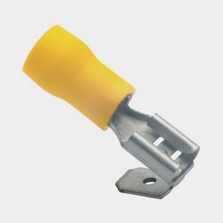 Plochá dutinka s připojením Skyllermarks, pro kabel 4 - 6 mm², 100-pack, žlutá