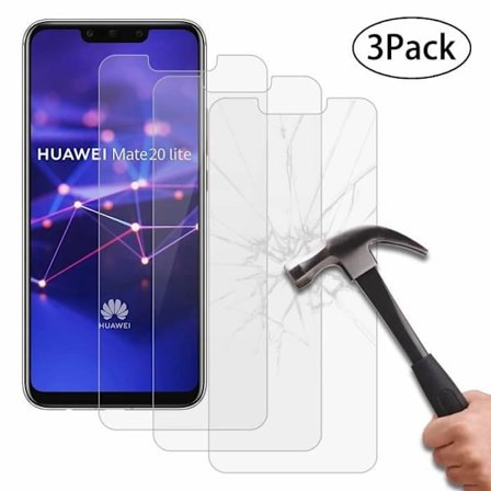 Huawei Mate 20 Lite härdat glas, [3-pack] 9H hårdhet härdat glas skärmskydd för Huawei Mate 20 Lite