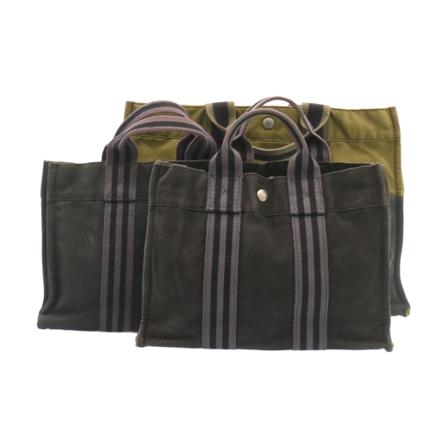 Hermès Vintage, Pre-owned Fruitu 3Set bag Groen, Dames, Maat:ONE Size,Canvas