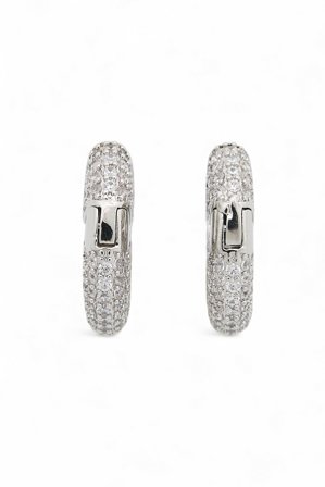 NA-KD Rhinestone Earrings - Smykker - Sølv - One Size