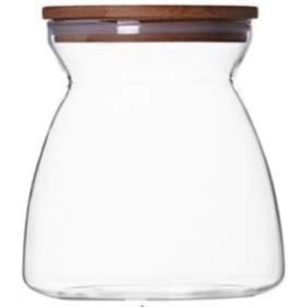 Lufttät Förvaringsburk, Glasförvaringstank med Naturligt Bambulucka, BPA-Fri Miljövänlig Behållare Naturlig Bambus 700ML