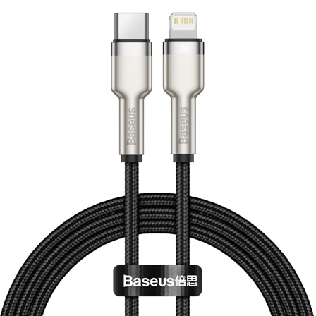 BASEUS Cafule Metal USB-C to Lightning Cable PD, 20W, 1m - Black