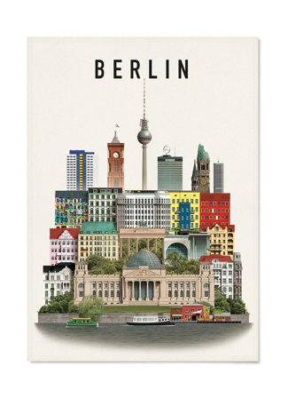 Martin Schwartz Berlin Tea Towel - Multi/patterned - 50X 70CM