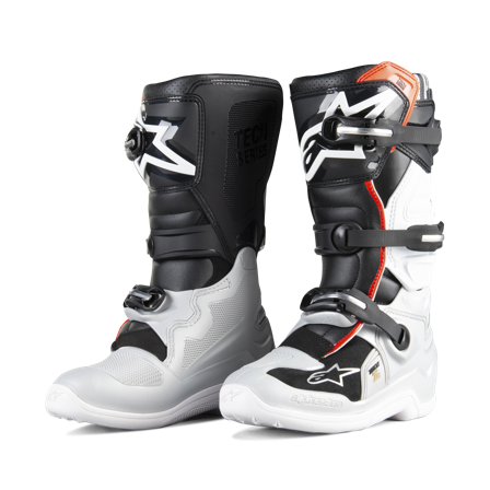 Buty Cross Alpinestars Tech 7S Dziecięce Czarny/Srebrny/Złamany Biały/Złoty 34