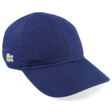 Lacoste - Blå unconstructed Keps - Kids Side Patch Navy Blue Dad Cap @ Hatstore