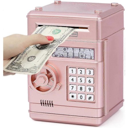 Sparebøsse for barn i alderen 3-12 år, Elektronisk sparegris for jenter og gutter, Passordbeskyttet pengeskap for jenter og barn