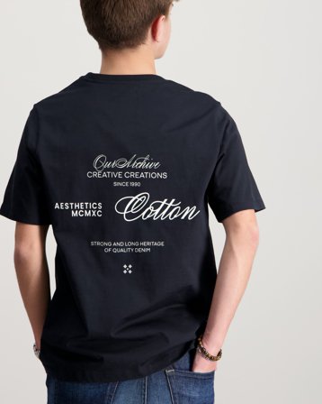 Jack & Jones JJROAR TEE SS CREW NECK JNR Svart Tröjor Kille - Kids Brand Store