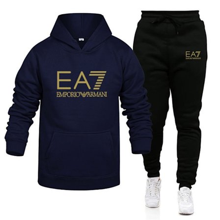 /NN/Treningssett for menn med hettegenser, langermet sweatshirtjakke + joggebukser med lommer B 3XL 3XL B