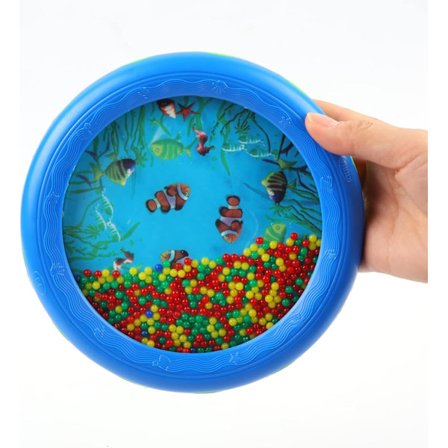 Ocean Drum Wave Bead Trumma Mjukt Havsljud Musikgåva Musikalisk Pedagogisk Havsljud Trumma Verktyg för Barn (Blå)