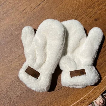 Vinterhandskar Plyschhandskar VIT Vit