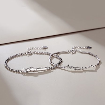 2 stk. Pararmbånd til Kvinder i Sterlingsølv INS Armbånd Minimalistisk