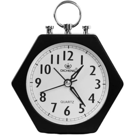 Alarm Hexagon Bordur Bordur Ur Vække Dig Op Stille Arbejde Perfekt til Soveværelse Kontor Sort