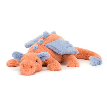 Jellycat 50cm Hvit Drage Myk Leke, Søt Plysjdrage for Barn Bursdagsgave Persimmon[JUN] Persimmon