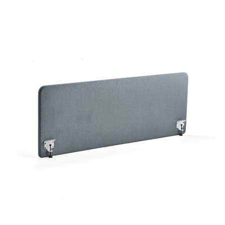 Tischteiler ZONE, inkl. weiße Beschläge, 1800 x 650 x 36 mm, Stoff Rivet, blaugrau