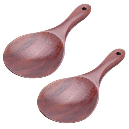2 stk. Teak Træspoon Naturlig Massiv Træ Ris Spoon Træ Ris Paddel Stor Kartoffel Servering Spoon Træ