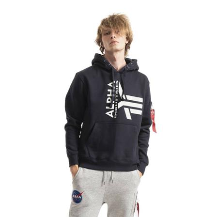 Alpha Industries, Bluza Half Logo Foam 106334 07 Niebieski, Mężczyzna, Rozmiar: L