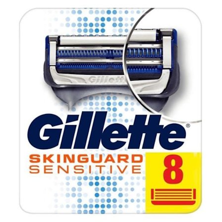 Razorblade - Gillette Skinguard Sensitive - Pakke med 8 - Sensitiv hud - Reducerer irritationer