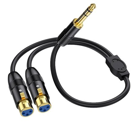 Dual Female XLR - 1/4 tuuman TRS Stereo Male -liitäntäkaapeli Y-jakaja 2-XLR Female - Neljännes tuuman sovitin Patch Cord-C