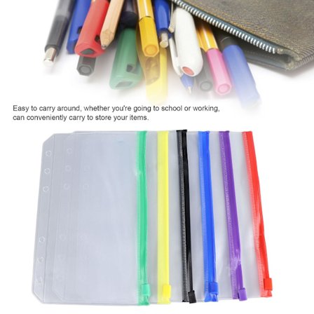 31 st A6-storlek Flerfärgad Dragkedja Plast Kuvert Genomskinlig Vattentät Återanvändbar Dragkedja Mappar För Kontor Klassrum Sovsal