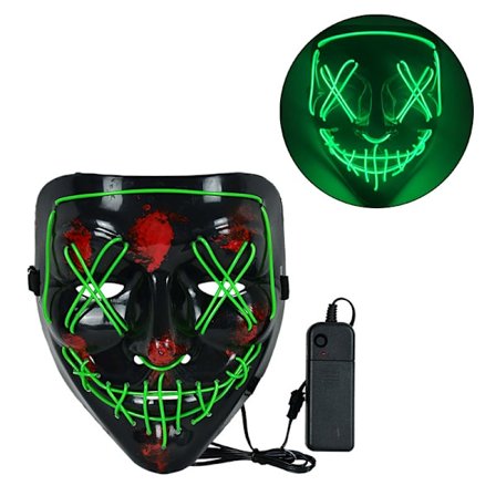 Cosmask Halloween Neon Mask Led Mask Masque Masquerade Party Masker Ljus Glow In The Dark Roliga Masker Cosplay Kostymtillbehör
