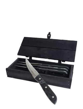 Steakkniv Xl Old Farmer Micarta 23,5 Cm 4 Stk. Sort/Stål Home Tableware Cutlery Steak Cutlery Sort Gense