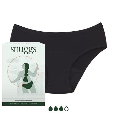 snuggs Classic Heavy Menstruationstrusse Sort L, Tøj & Bolig, Bind & Indlæg, Menstruationstrusser