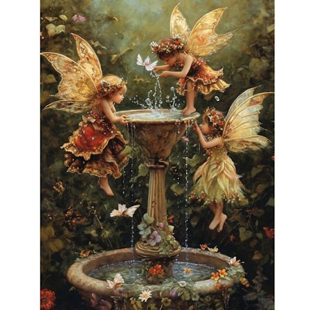 Fantasy Angel Diamantmålningskit: 5D Rund Borr, Magisk Design, Glänsande Diamanter, DIY Broderi för Sovrumsinredning