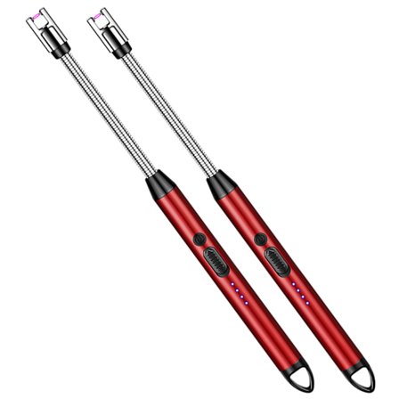 USB Vindtett Grilltenner 360° Elektrisk Lysbue Flammefri Plasma Tennings Lang Kjøkkentenner Gasstenner for Stearinlys Gasskomfyr