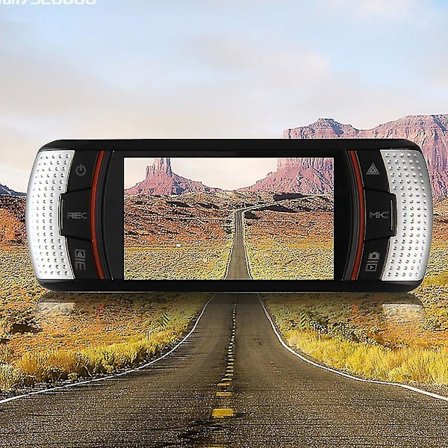 2,7'' Dobbeltlinse Bilkamera 1080p HD Dashkamera Nattvisning