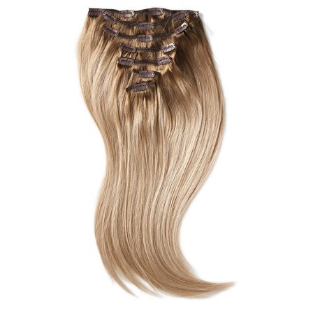 Rapunzel of Sweden Clip-on set 7 pieces 50 cm Brown Ash Blonde Balayage B5.1/7.3, Hår, Børster & Accessories, Hair Extensions