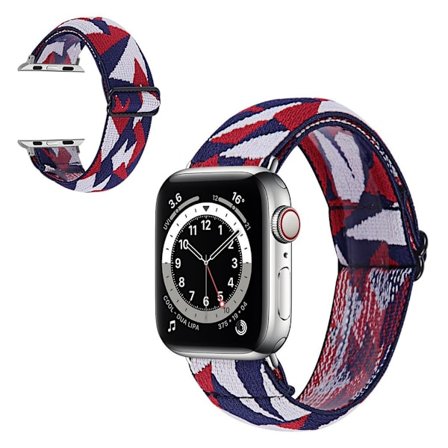 Apple Watch Series 6 / 5 40mm nylon pattern watch band - Fragments of Red and Blue