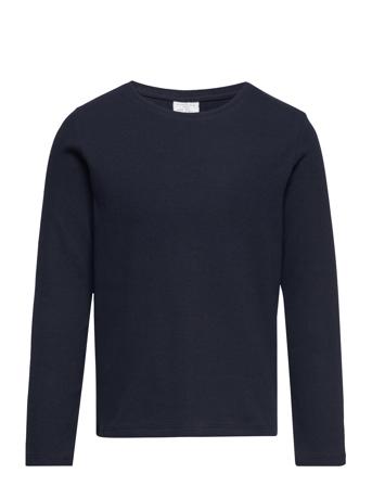 Top L S Basic Rib Tops T-shirts Long-sleeved T-shirts Navy Lindex