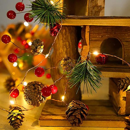 Led Lyskæde Jule Grankogle Girlande
