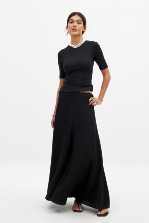 NA-KD A-formad maxikjol - Plisserade kjolar - Svart - EU 32