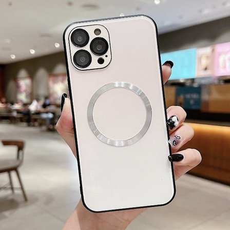 Case kompatibelt med Iphone 15 Pro Max, Gradient Color Glas Cover med linsskydd, kompatibelt med Magsafe