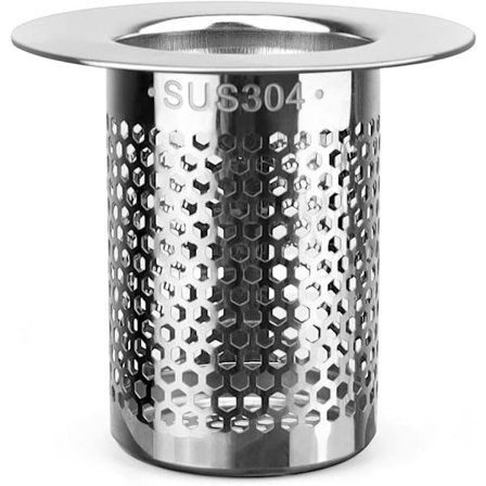 3.3 * 5 × 5 cm Hårfanger for dusj, Hårfilter for dusj, Filter for vask i rustfritt stål, Badekaravløp, kompatibel for kjøkken, bad, balkonger (Sølv)