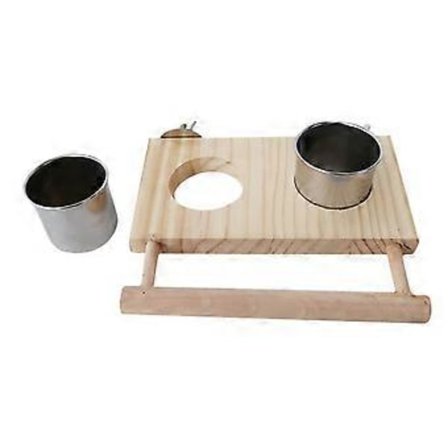 Fuglefodringsskåle til bur Rustfrit stål Foder Vand Madskål Kæledyrsejere Lille Rund Drikke 1 sæt