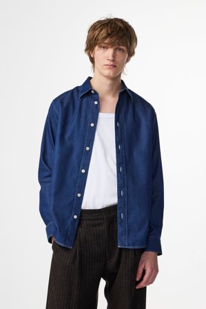 NN.07 Colby Hemd Herren Blau Bio-Baumwolle