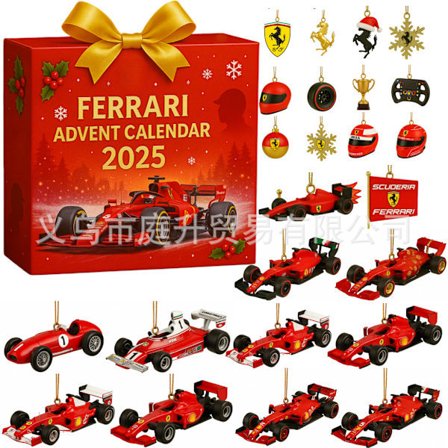 2025 Julekalender F1 Team, 24 dages legetøjsfigurer Byggeklodser Nedtællingskalender, Julekalender Overraskelsesgave til drenge